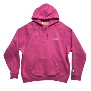 Dandy Worldwide Hoodie Womens Large Pink Embroidered Raglan Sweatshirt Pullover